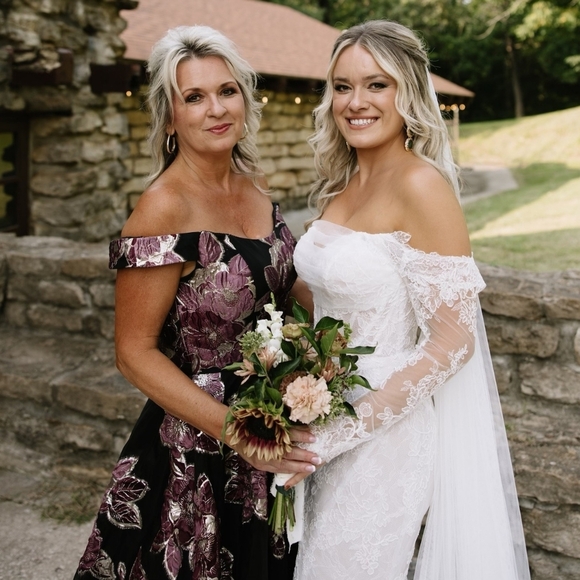 Jovani Black Off the Shoulder Sequin Floral Dress Mother of Bride Flare Luxury - Picture 16 of 16